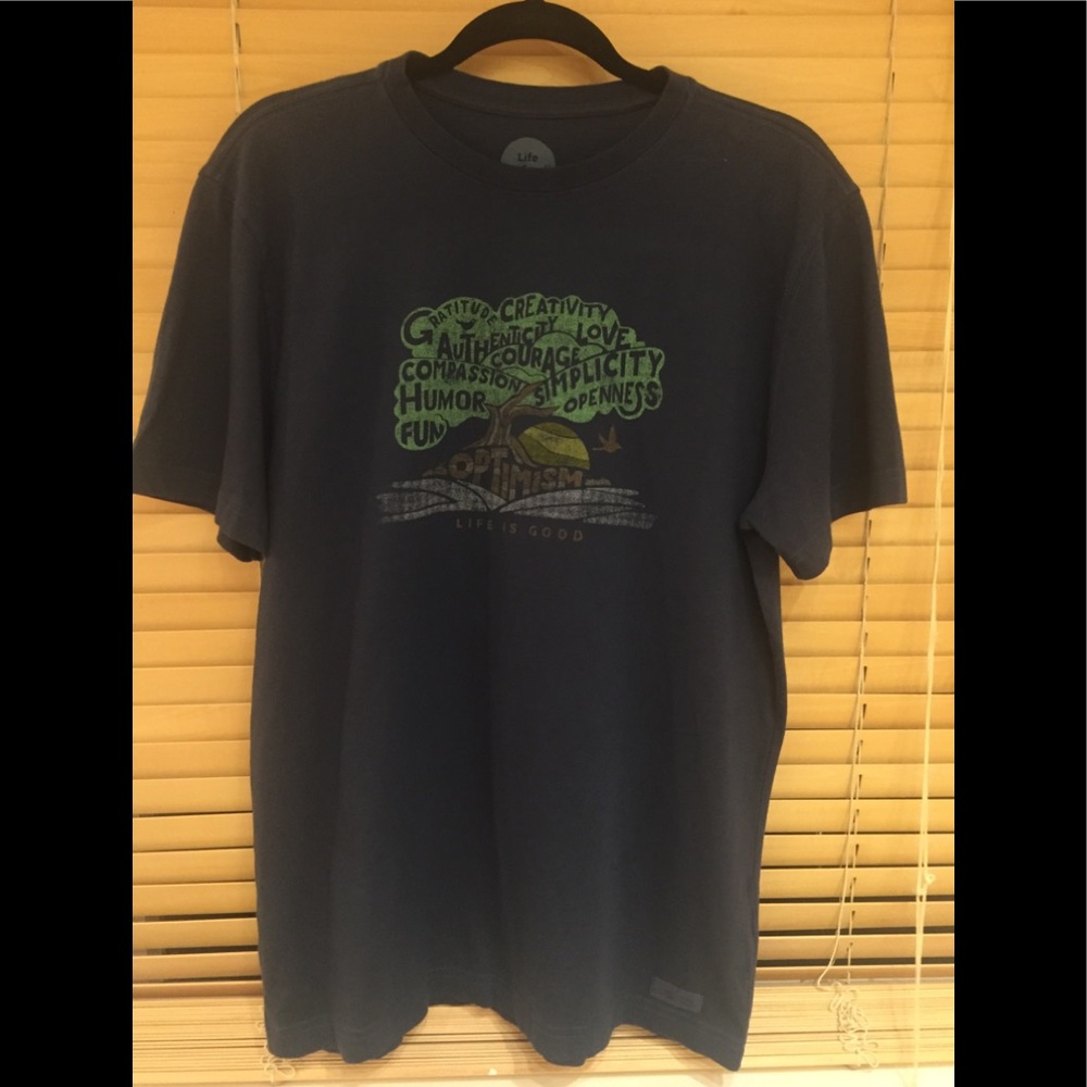 Tags on Men’s Life Is Good Shirt